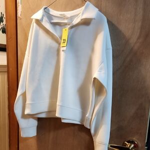 All in Motion Women's Cream Collared Sweatshirt